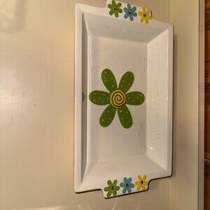 MSC Mainstreet Collection Large Ceramic Tray flowers